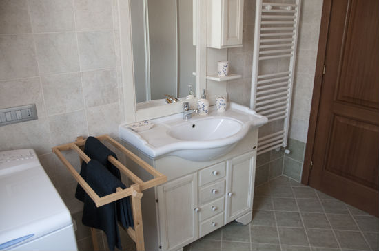 Il bagno con la doccia e la lavatrice Il bagno con la doccia e la lavatrice